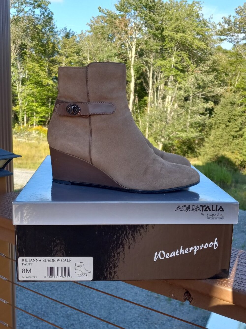Aquatalia Beige Taupe Weatherproof Booties Sz 8